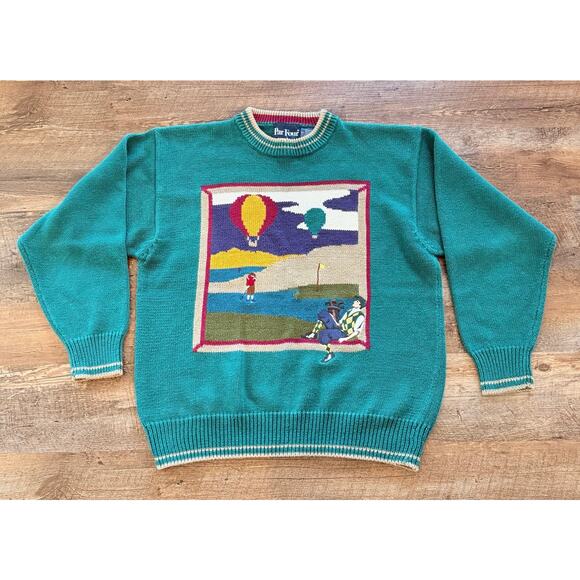 ParFour Other - Vintage Par Four Golf Novelty Sweater Medium Ramie Knit 90s
